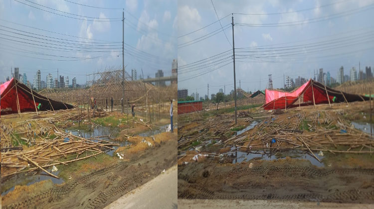 ডিএনসিসির উত্তরায় দিয়াবাড়ি কোরবানির পশুর হাটের বর্জ্য এখনো পড়ে রয়েছে