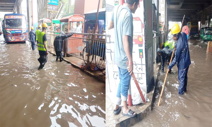 ভারী বৃষ্টিতে ভাসছে ঢাকা শহর, হাবু ডুবু খাচ্ছেন নগরীবাসী