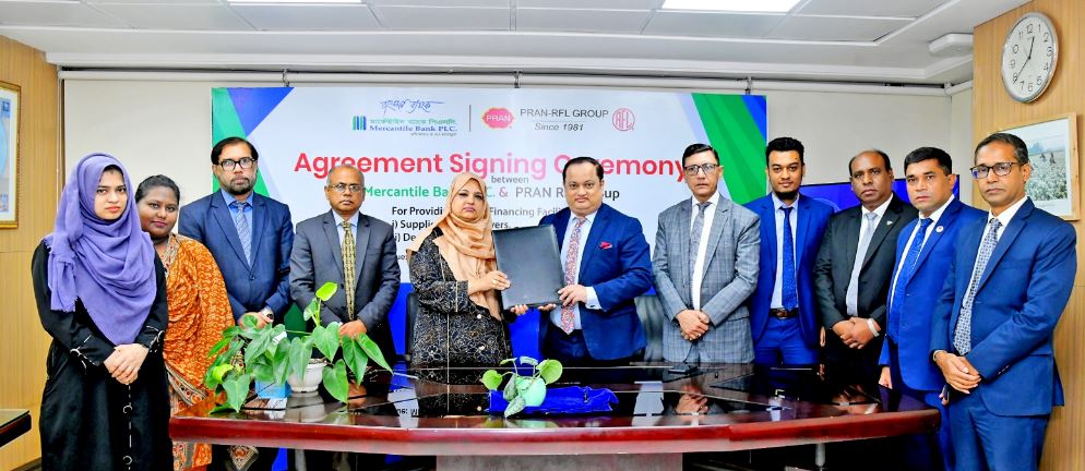 মার্কেন্টাইল ব্যাংক ও প্রাণ আরএফএলের মধ্যে চুক্তি স্বাক্ষর