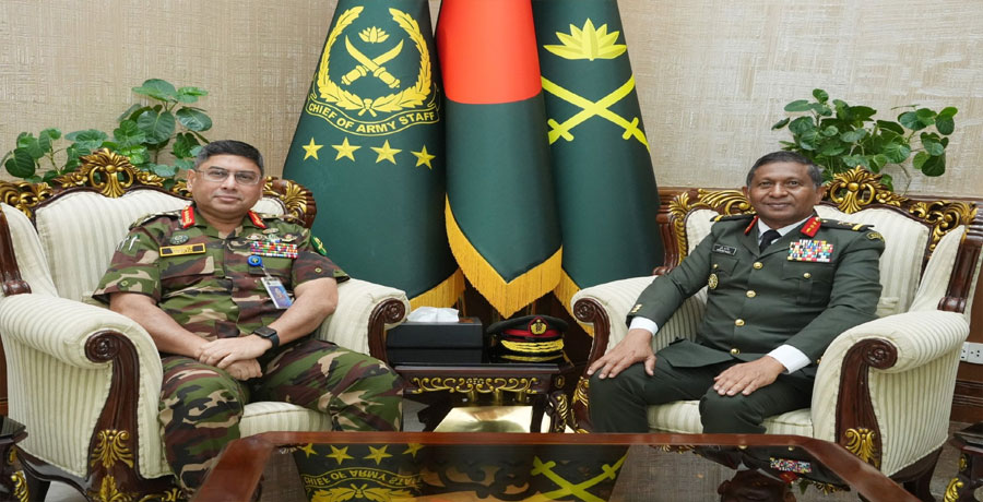 সেনাপ্রধানের সঙ্গে মালদ্বীপ এর চিফ  অফ ডিফেন্স ফোর্সের সৌজন্য সাক্ষাৎ