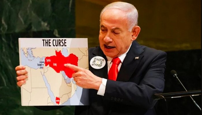 জাতিসংঘে প্রকাশ্যে মধ্যপ্রাচ্যের আরেক দেশকে নেতানিয়াহুর হুমকি