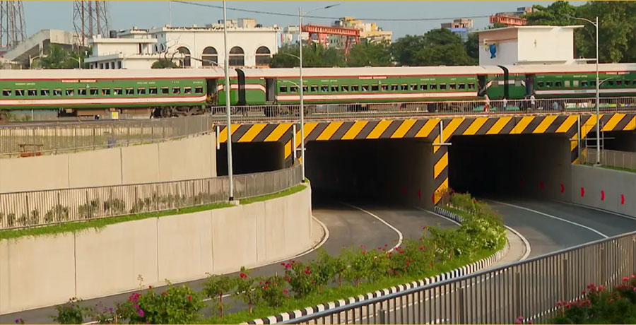 টিটিপাড়ায় চালু হলো ৬ লেনের আধুনিক রেলওয়ে আন্ডারপাস
