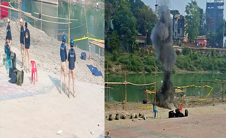  ফরিদপুরে উদ্ধারকৃত বোমাটি বিস্ফোড়ন ঘটানো হয়েছে